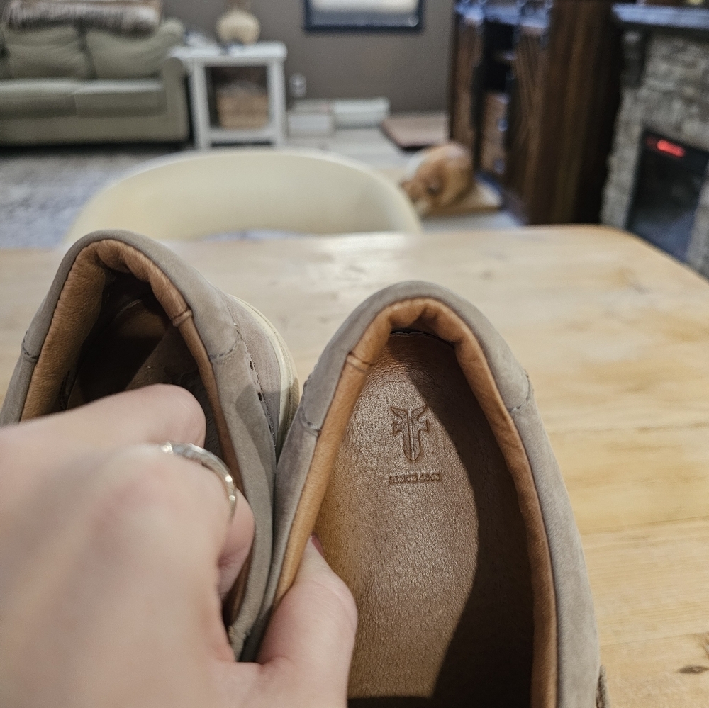 Frye Gemma Gray Kiltie Buckle Slip on Platform Sneaker Wingtip - Picture 8 of 10